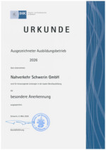 IHK Urkunde Ausgezeichneter Ausbildungbetrieb