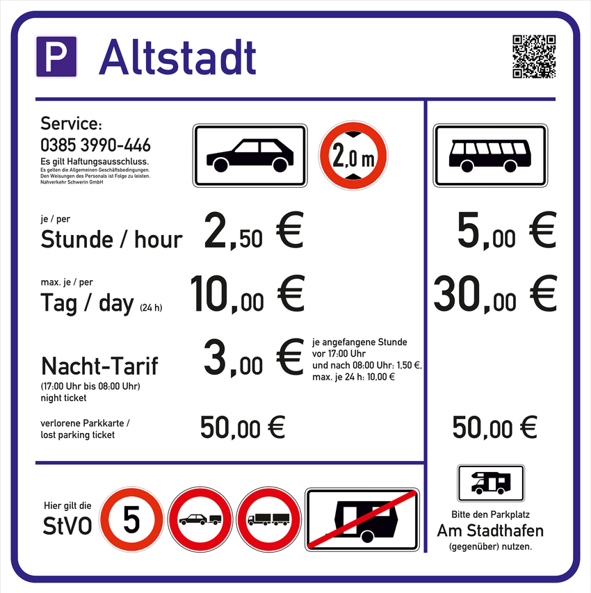 Preise Parkplatz Altstadt